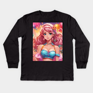 Sunset Paradise Anime bikini Kids Long Sleeve T-Shirt